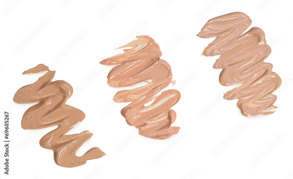 Different liquid foundation isolated on white Different liquid foundation isolated on white
