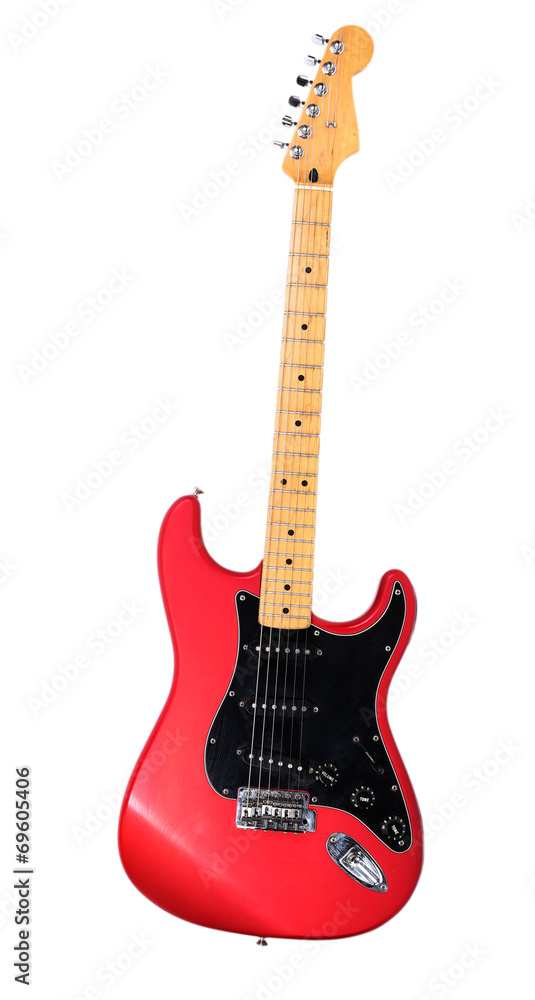 Fototapeta premium New electric guitar isolated on white