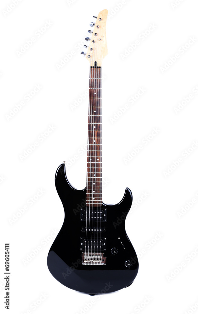 New electric guitar isolated on white
