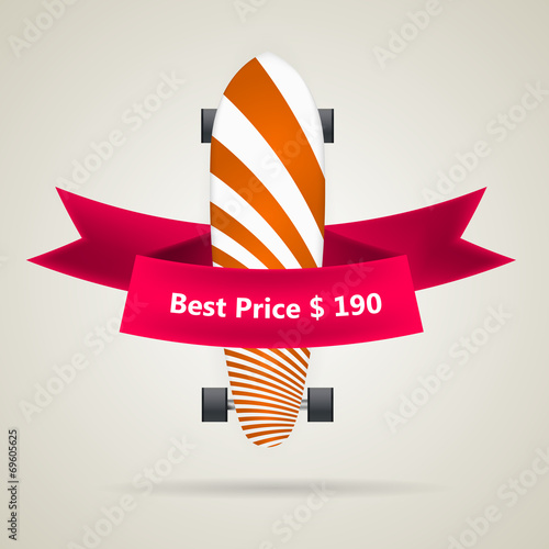 Ad layout for longboard with the best price.
