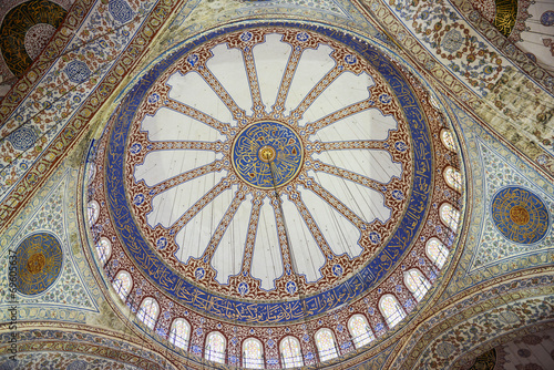 Interior of Blue Mosque in Istanbul Turkey