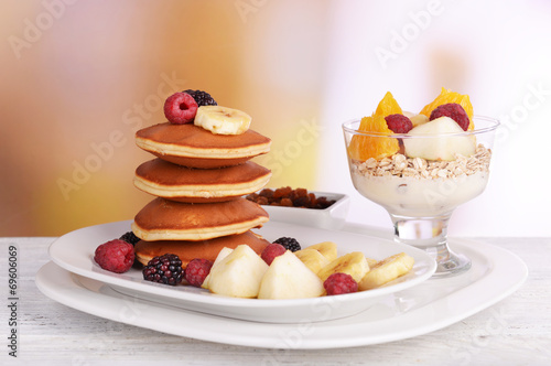 Pancake with fruits