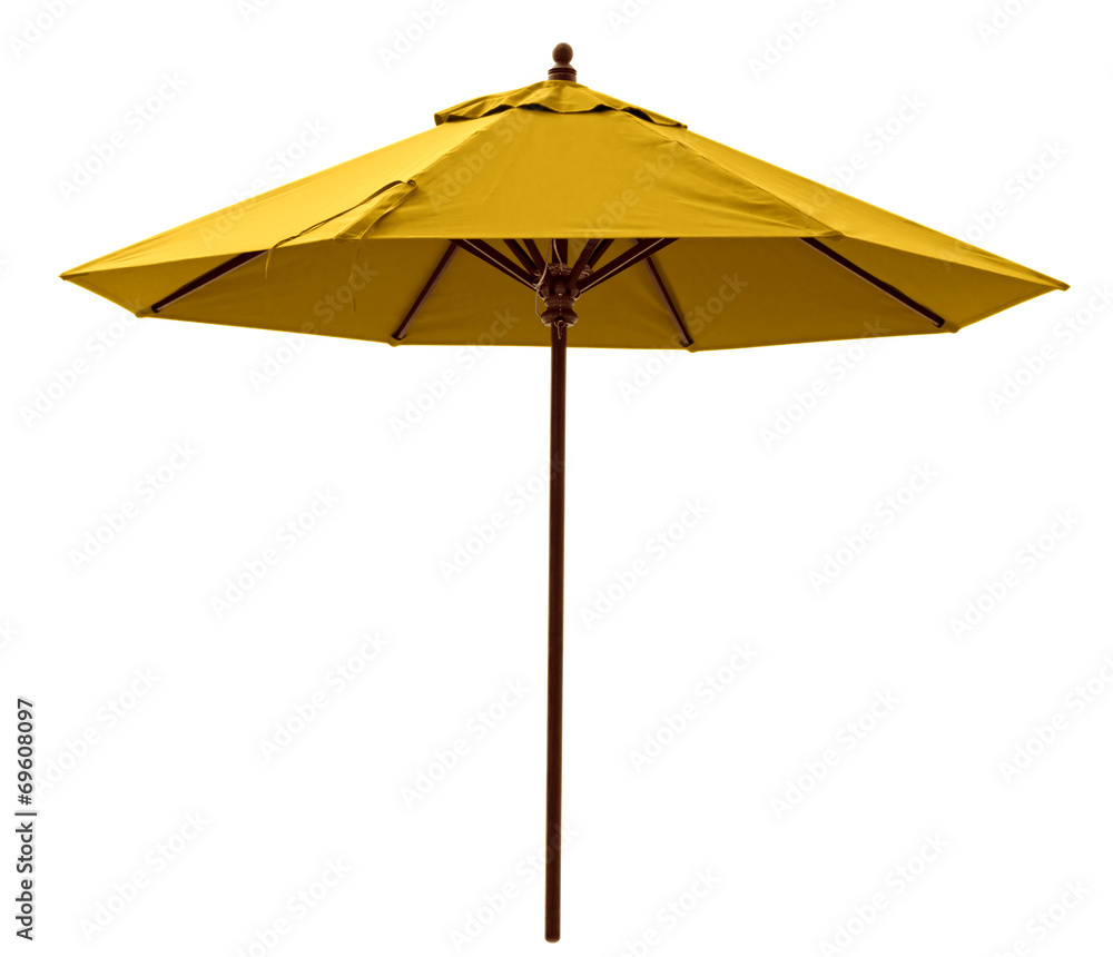 Yellow beach umbrella - obrazy, fototapety, plakaty 