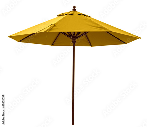 Yellow beach umbrella photo
