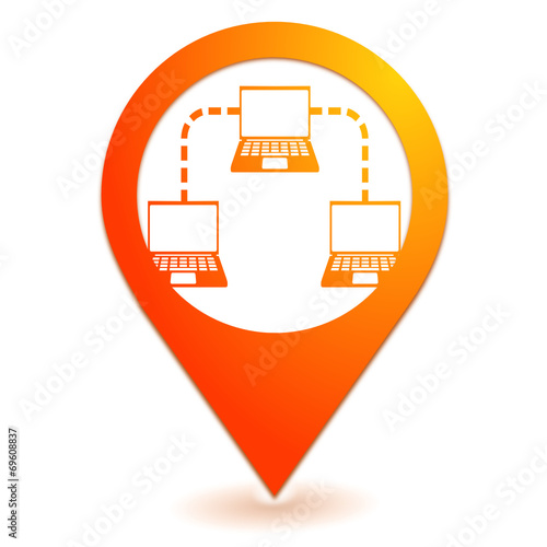 intranet sur symbole localisation orange