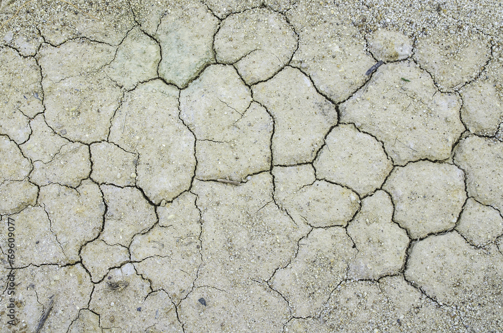 Obraz premium Cracked Ground, Earthquake Background, Texture