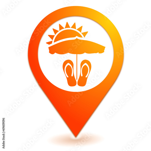 vacances sur symbole localisation orange