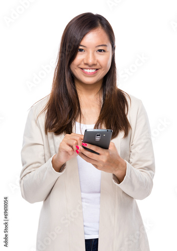 Asian woman use of cellphone