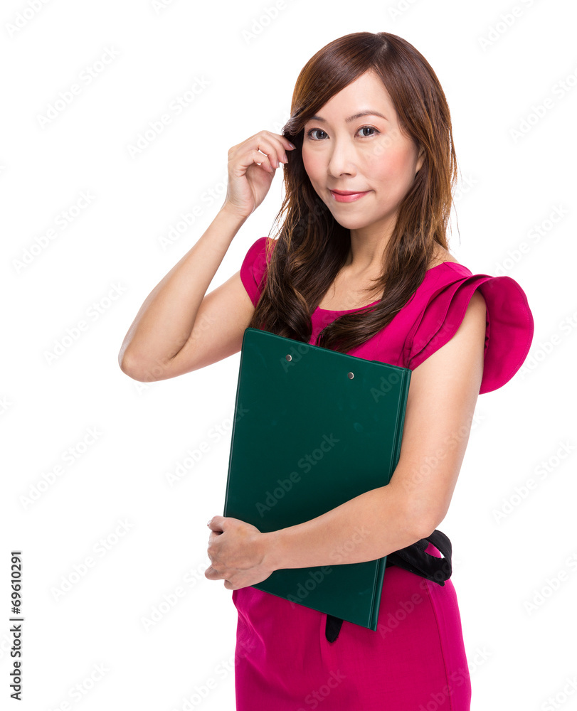 Middle age of businesswoman with clipboard Middle age of businesswoman with clipboard