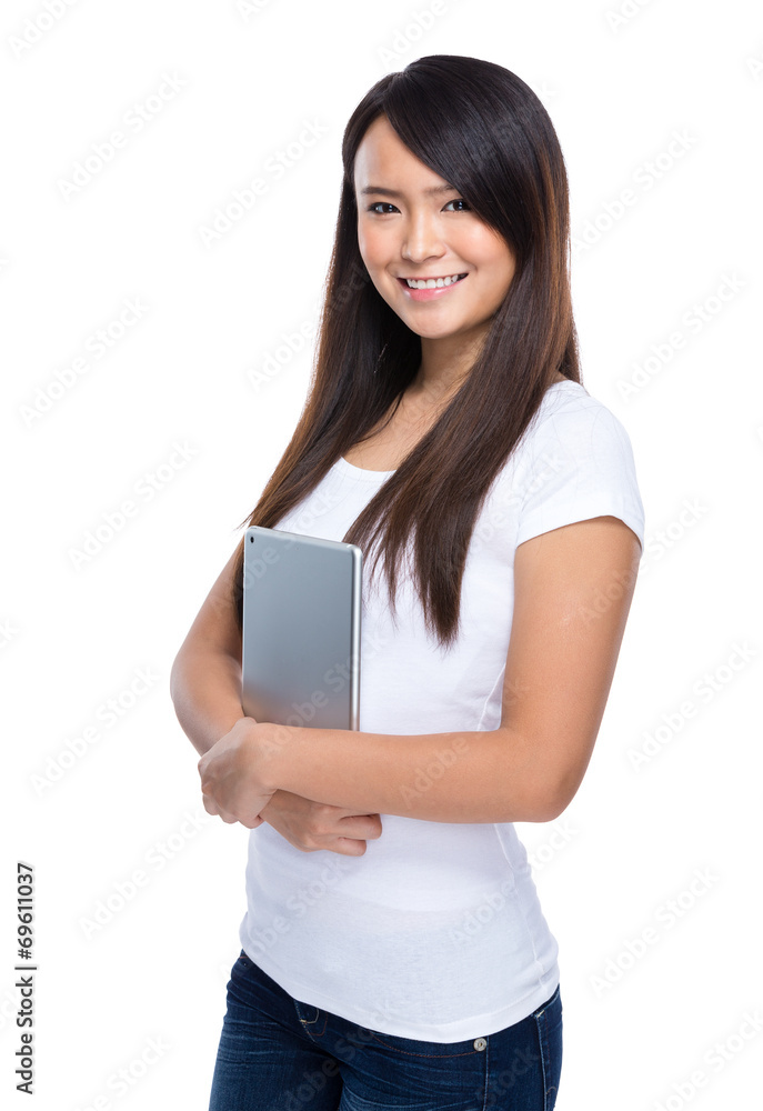 Woman hold with digital tablet