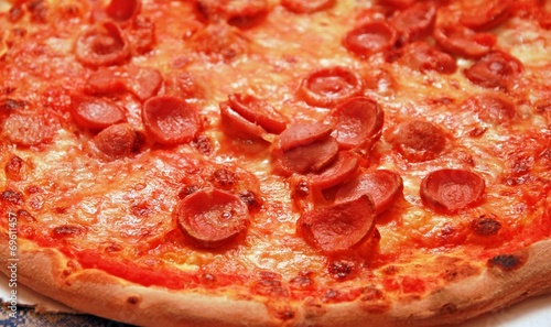 pizza baked on wood-burning furnace