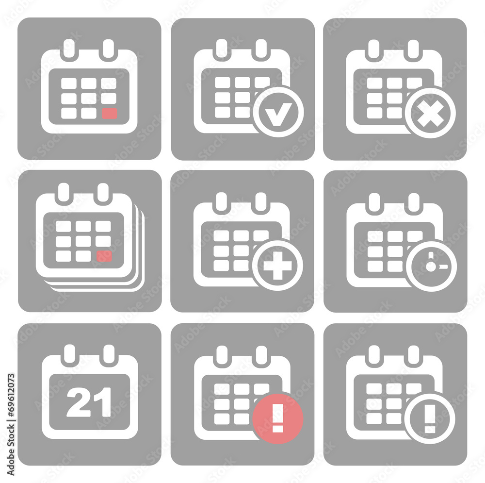Calendar Icons: event add delete progress Calendar Icons: event add delete progress