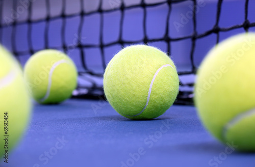 tennis ball on a tennis court