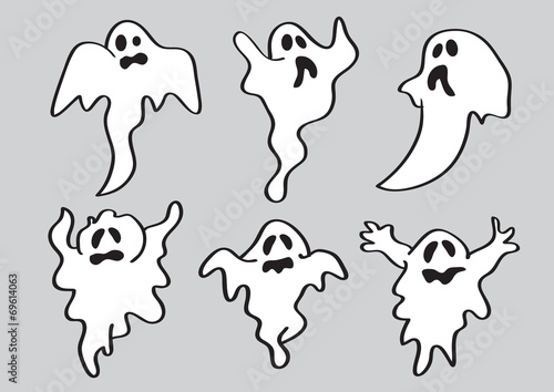 Cartoon Halloween White Ghost