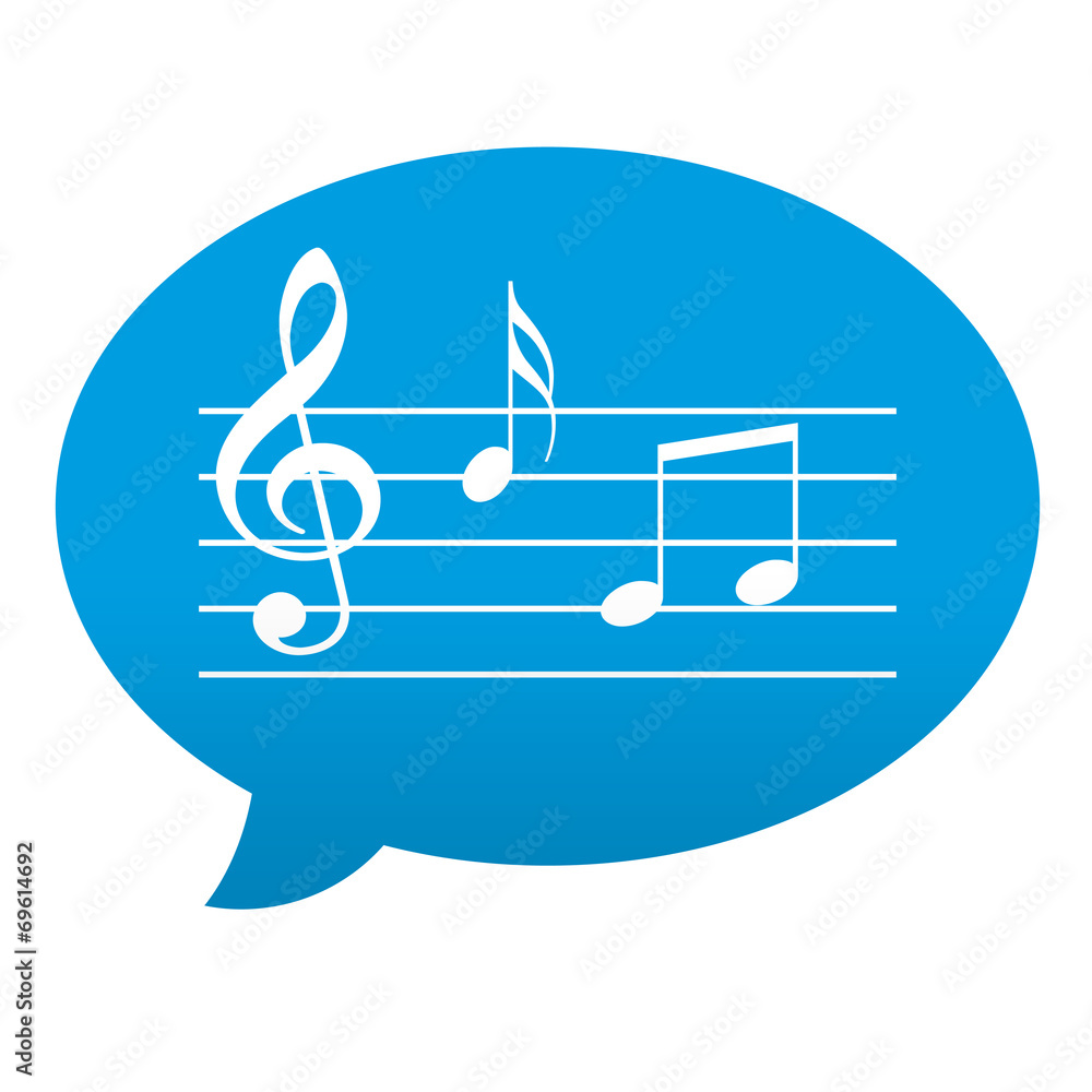 Etiqueta tipo app azul comentario simbolo pentagrama musical Stock  Illustration | Adobe Stock