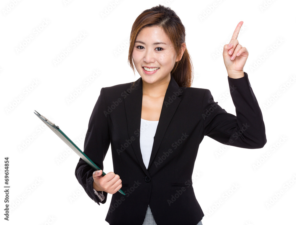 Woman with clipboard