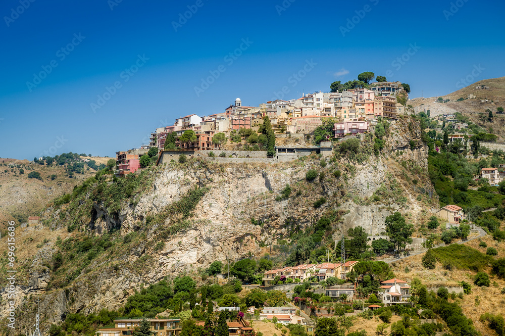 Taormina city on the rocks