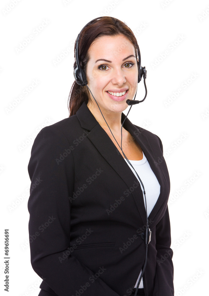 Caucasian female customer service Caucasian female customer service