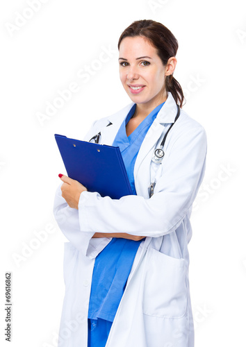 Doctor hold clipboard photo