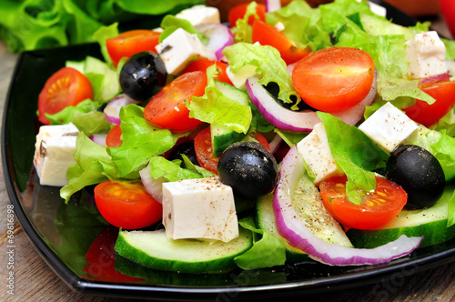 Greek salad closeup