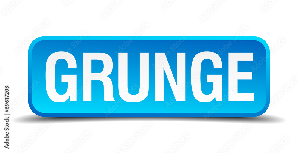 Grunge blue 3d realistic square isolated button Grunge blue 3d realistic square isolated button