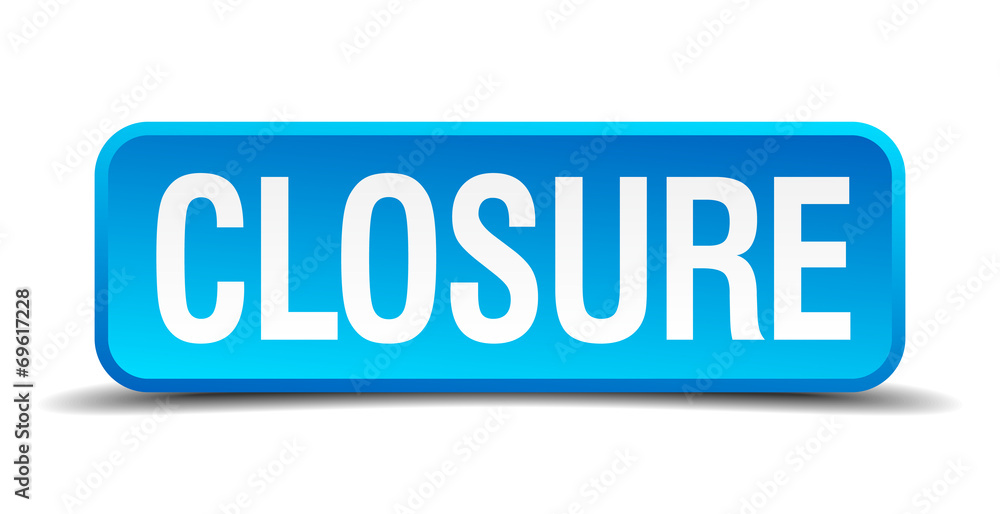 closure blue 3d realistic square isolated button closure blue 3d realistic square isolated button