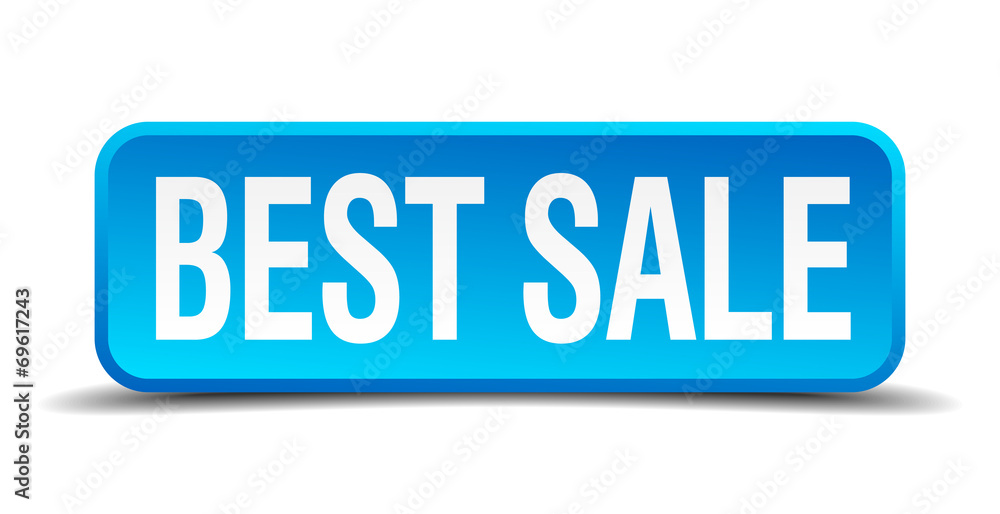 best sale blue 3d realistic square isolated button best sale blue 3d realistic square isolated button