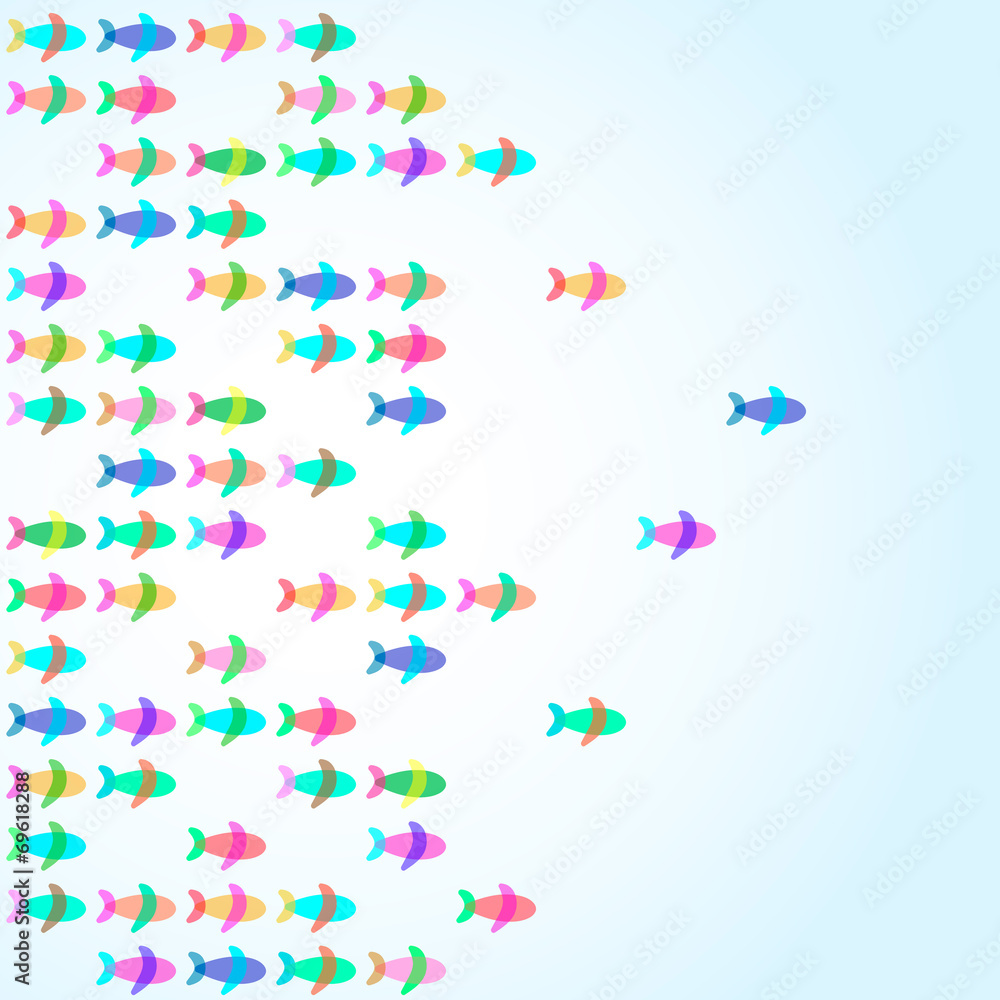 colored fishes background