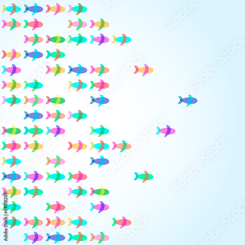 colored fishes background