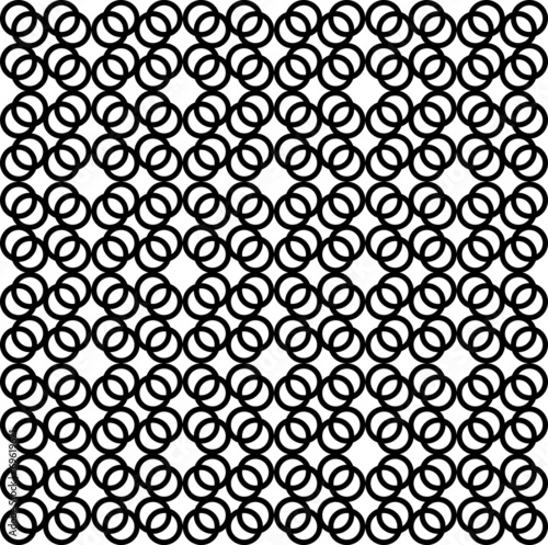 Seamless geometric pattern with rings Vector illustration