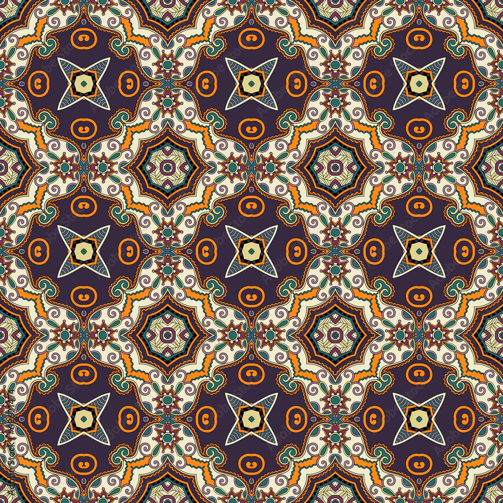 geometry vintage floral seamless pattern