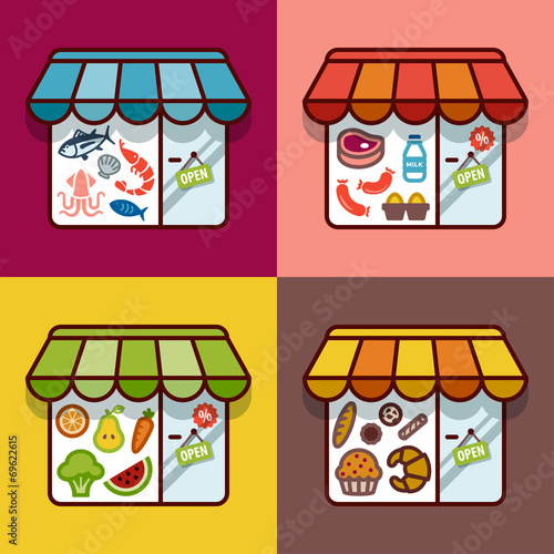 Food store. Flat design