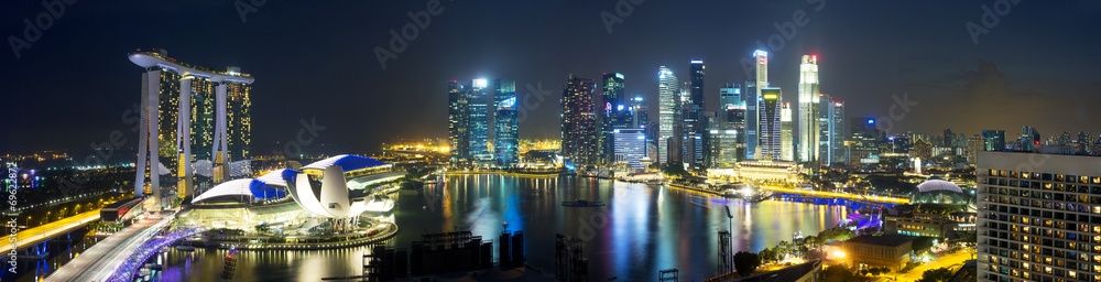 cityscape of singapore at night