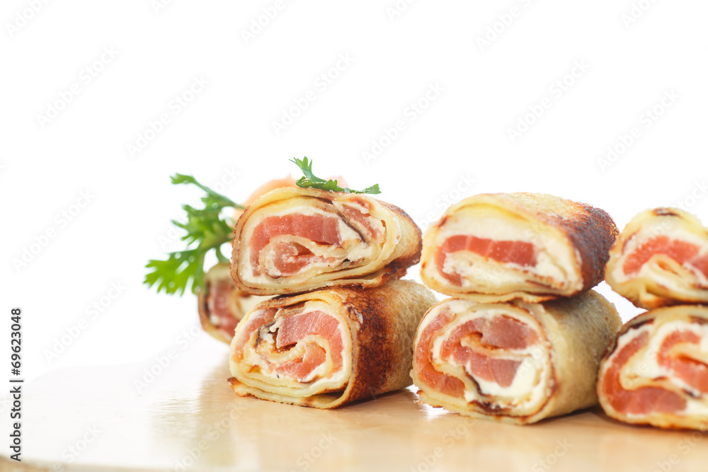 pancakes with cheese curds and salted salmon pancakes with cheese curds and salted salmon