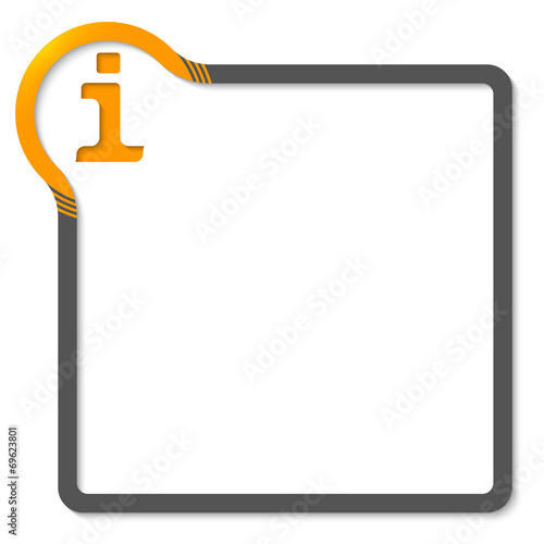 frame for text with yellow corner and info symbol