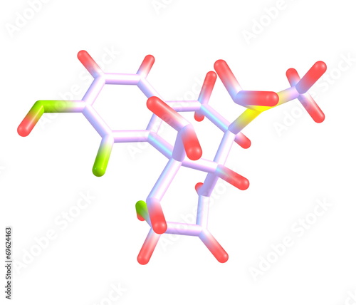 Morphine molecule isolated on white