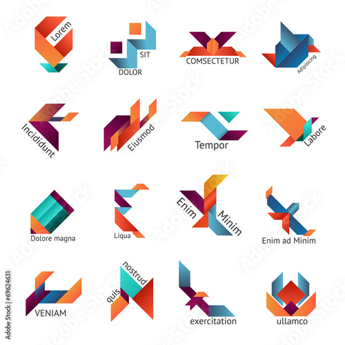 Origami business emblem templates