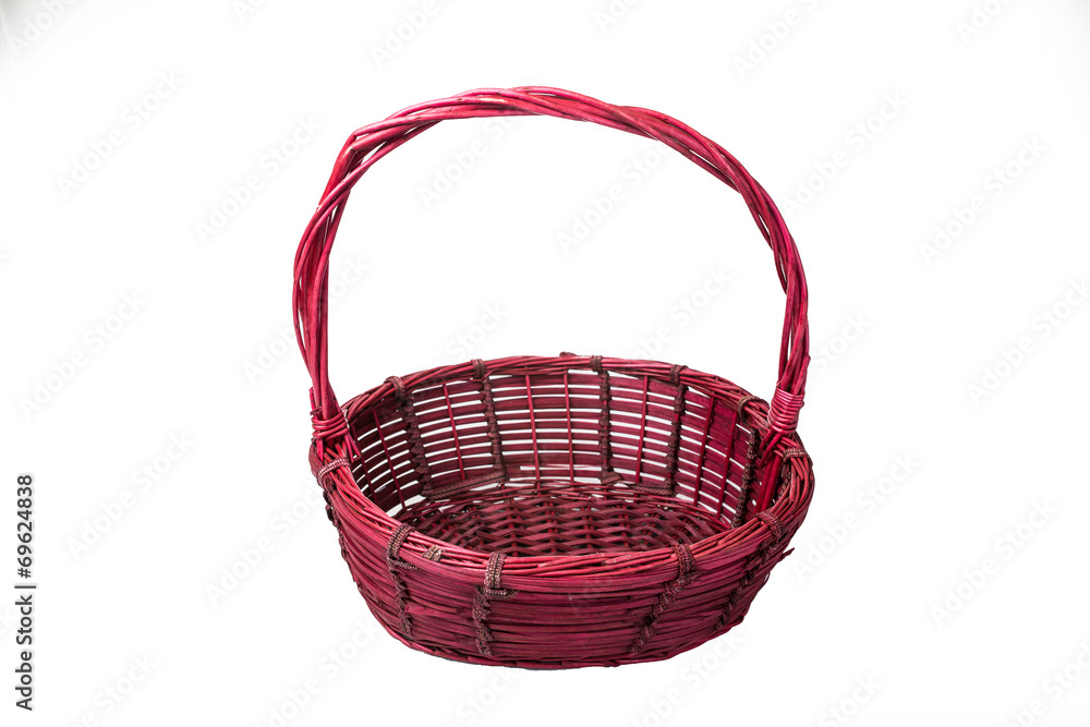 Empty wicker basket isolated on white background Empty wicker basket isolated on white background