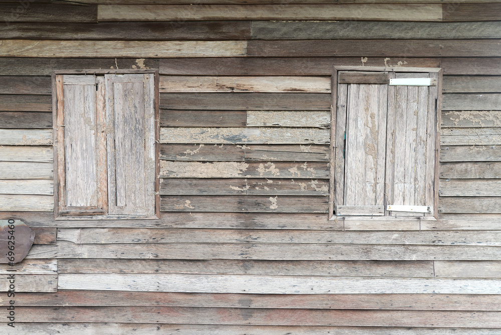 Old wood wall with window for background. Old wood wall with window for background.