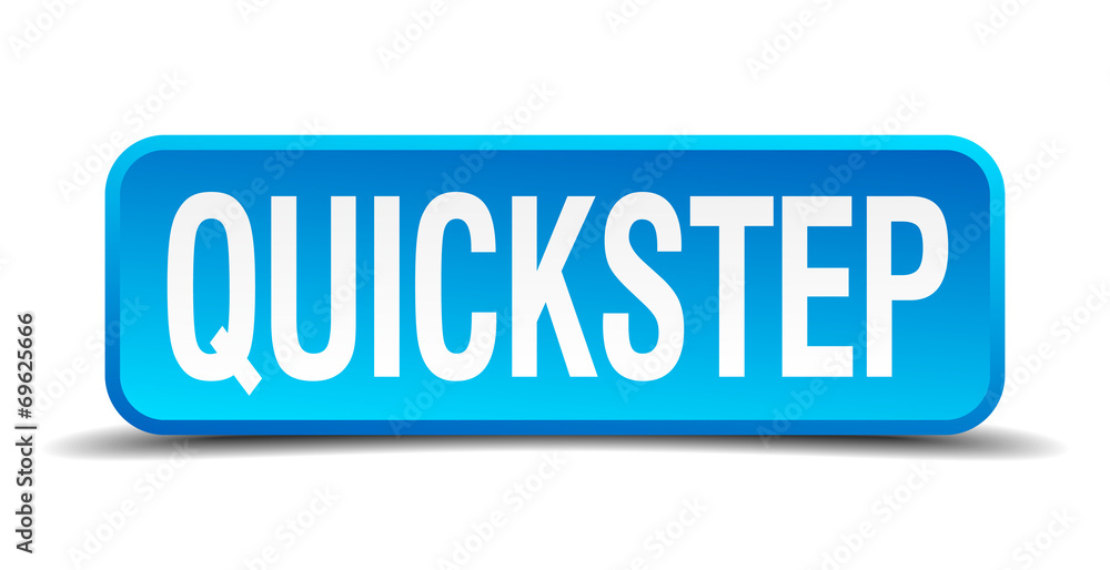 Quickstep blue 3d realistic square isolated button Quickstep blue 3d realistic square isolated button