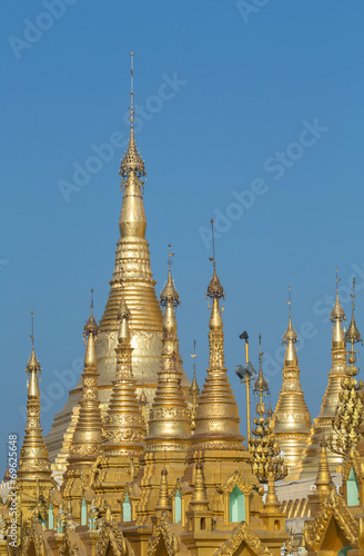 group of pagoda at Shwedagon Myanmar