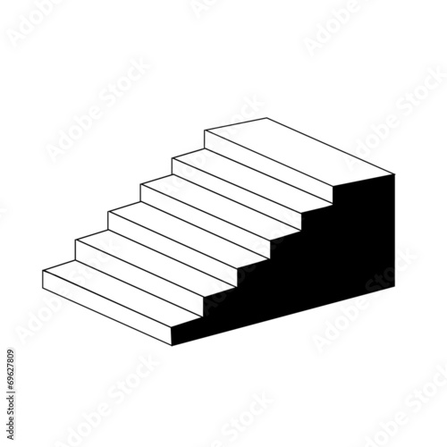 Isometric object stair- architectural 3d object-axonometric view