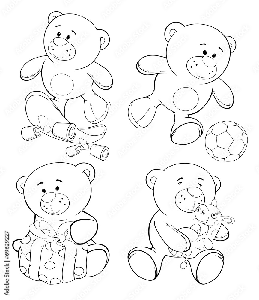 A set of bears. Coloring book A set of bears. Coloring book