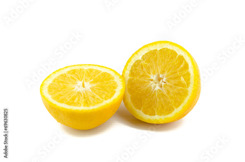 Orange fruit on white background