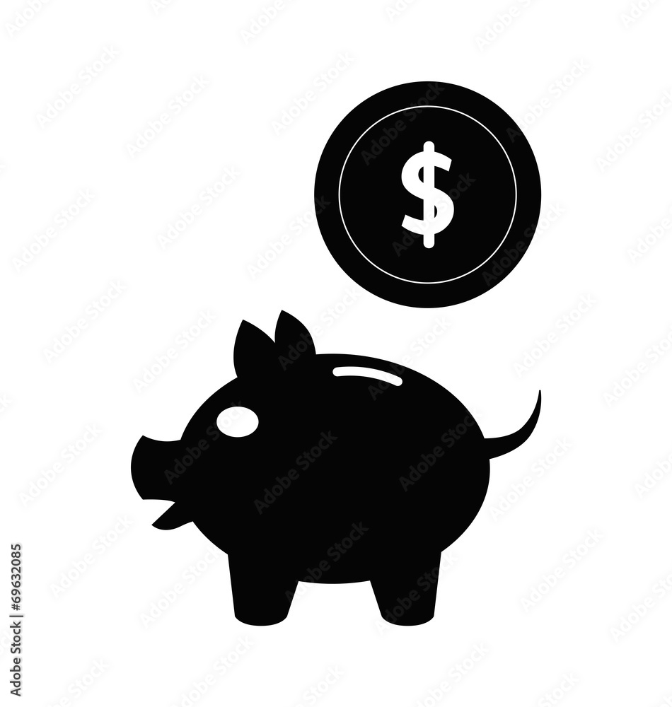 piggy bank and dollar piggy bank and dollar