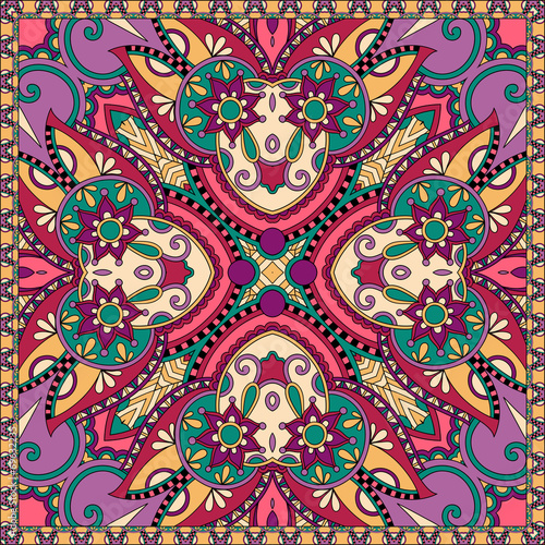 Traditional ornamental floral paisley bandanna