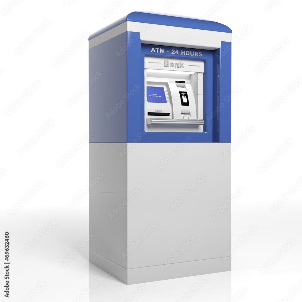 Atm machine isolated on white background Atm machine isolated on white background