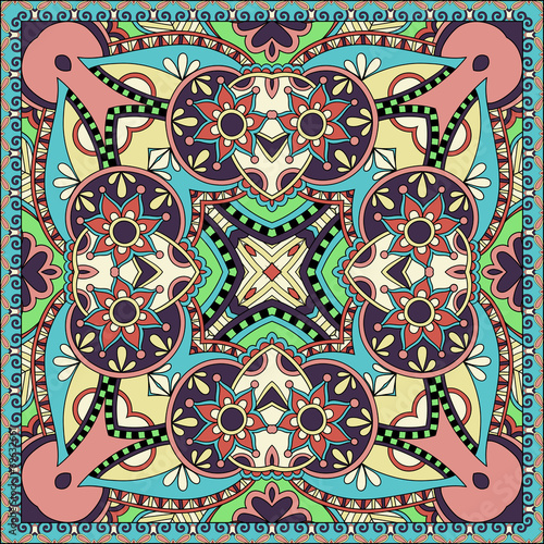 Traditional ornamental floral paisley bandanna