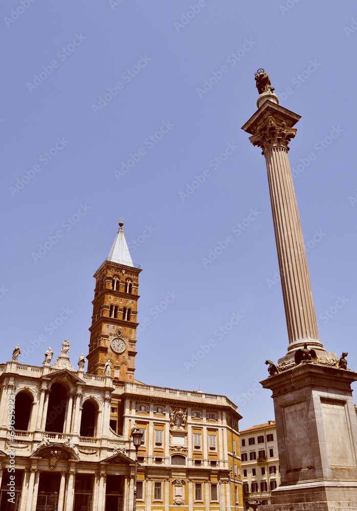 Retro look Santa Maria Maggiore in Rome