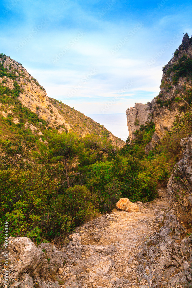 View of the famous Nietszche trail to the Eze Village